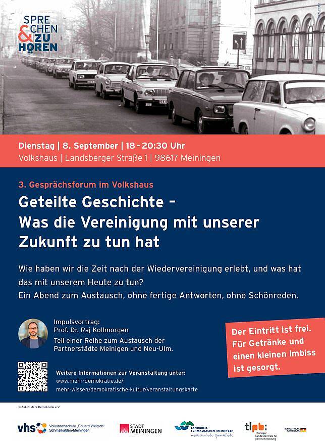 Öffnet die Seite '3. Gesprächsforum im Volkshaus mit Prof. Raj Kollmorgen'